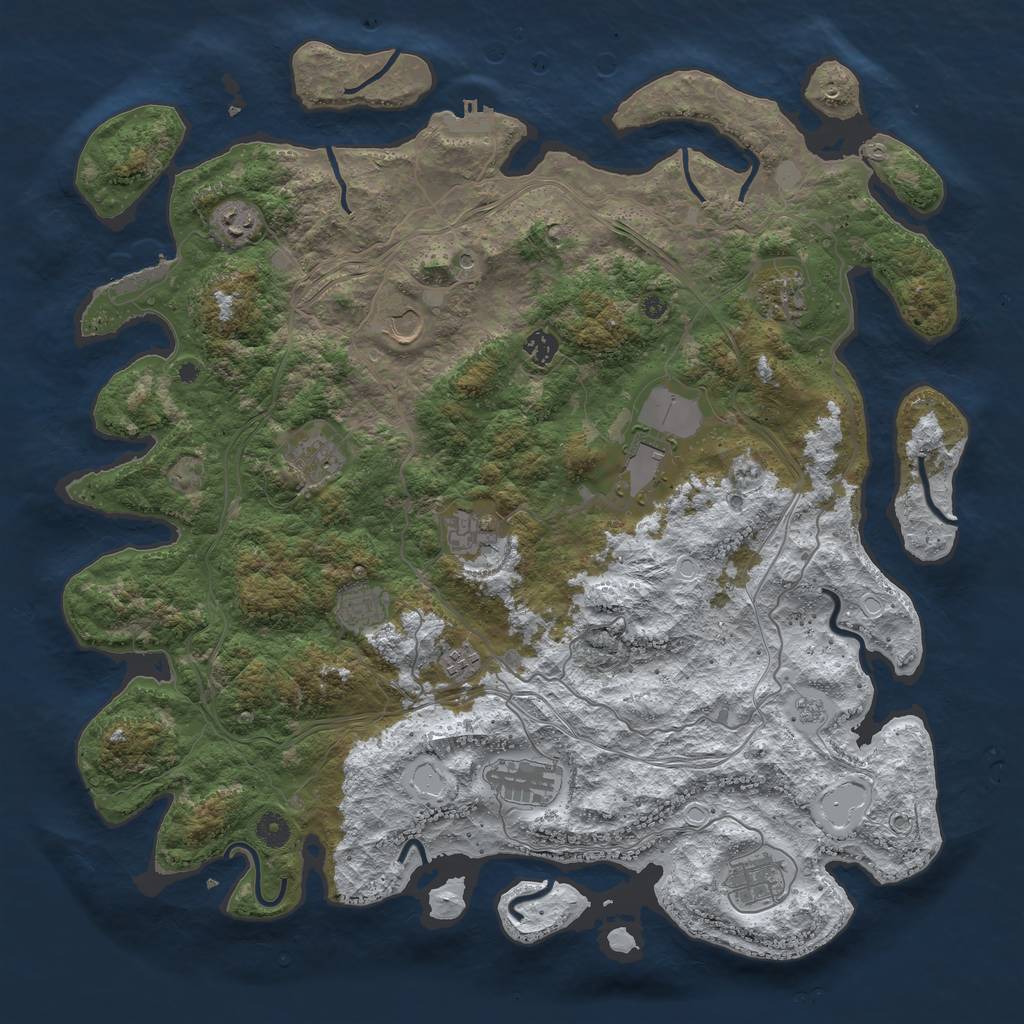 Rust Map: Procedural Map, Size: 4500, Seed: 32141516, 20 Monuments