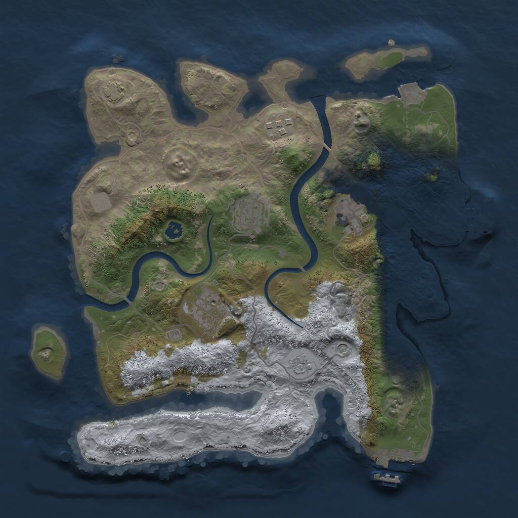 Rust Map: Procedural Map, Size: 3000, Seed: 851901179, 10 Monuments