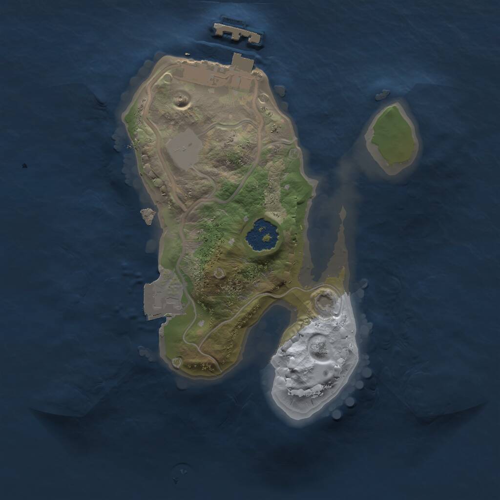 Rust Map: Procedural Map, Size: 1600, Seed: 4956, 2 Monuments