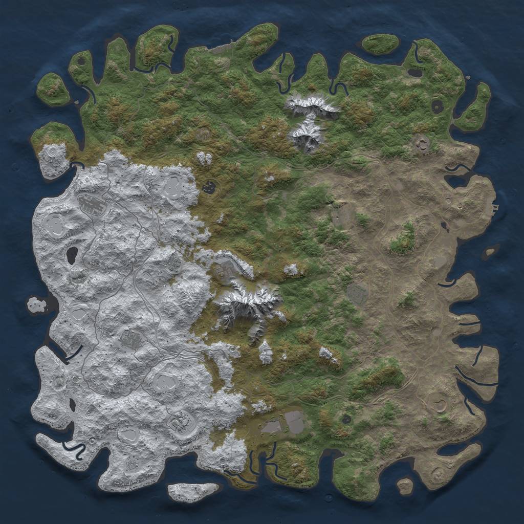 Rust Map: Procedural Map, Size: 6000, Seed: 48179789, 20 Monuments