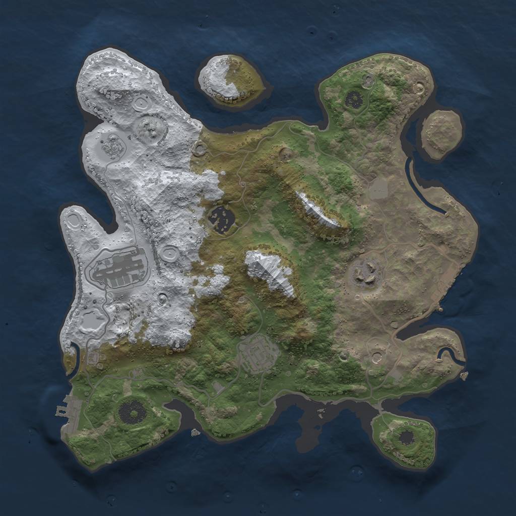 Rust Map: Procedural Map, Size: 3000, Seed: 304337560, 13 Monuments