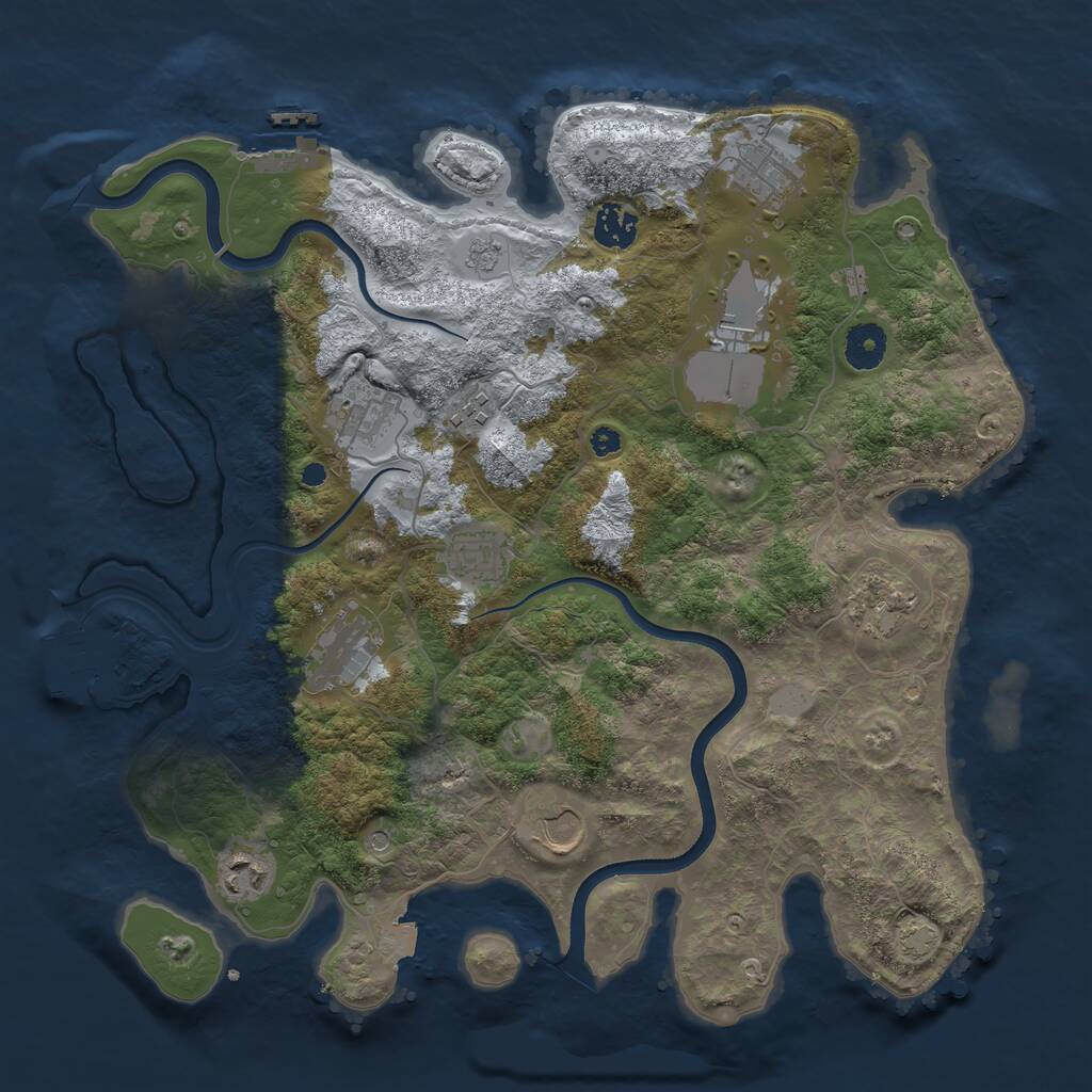 Rust Map: Procedural Map, Size: 3700, Seed: 1667299314, 16 Monuments