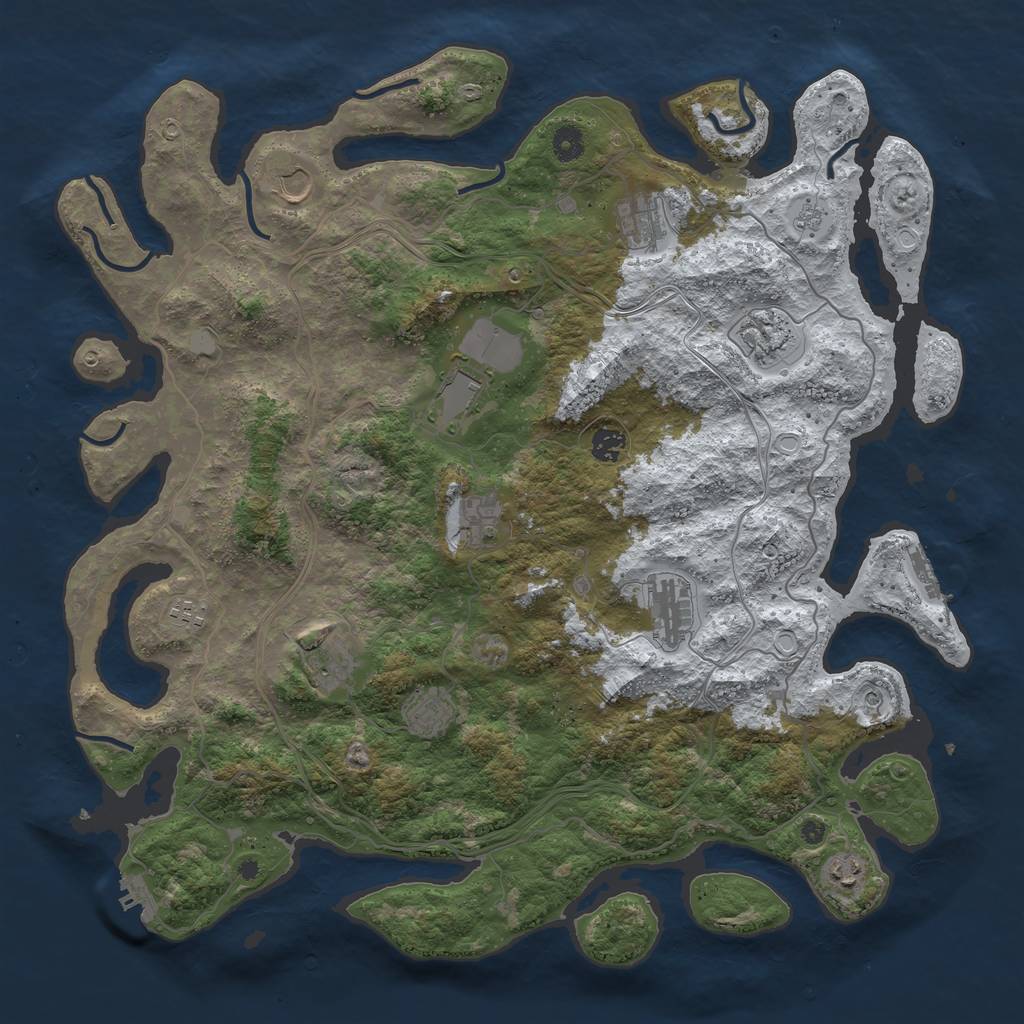 Rust Map: Procedural Map, Size: 4500, Seed: 14751543, 20 Monuments