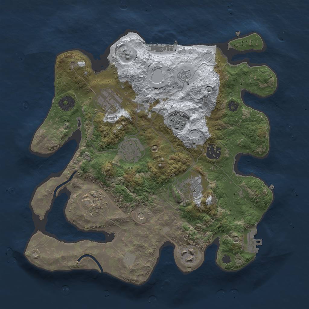 Rust Map: Procedural Map, Size: 3000, Seed: 9532, 16 Monuments