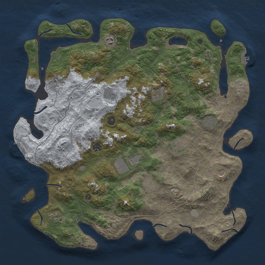 Rust Map: Procedural Map, Size: 4500, Seed: 20220625, 20 Monuments