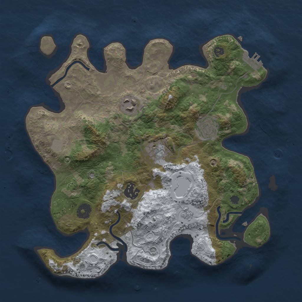 Rust Map: Procedural Map, Size: 3000, Seed: 1111111, 12 Monuments
