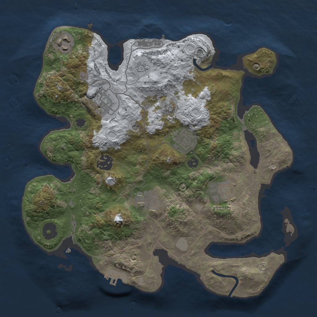 Rust Map: Procedural Map, Size: 3000, Seed: 18219, 15 Monuments