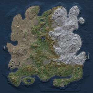 Thumbnail Rust Map: Procedural Map, Size: 3700, Seed: 28766343, 16 Monuments