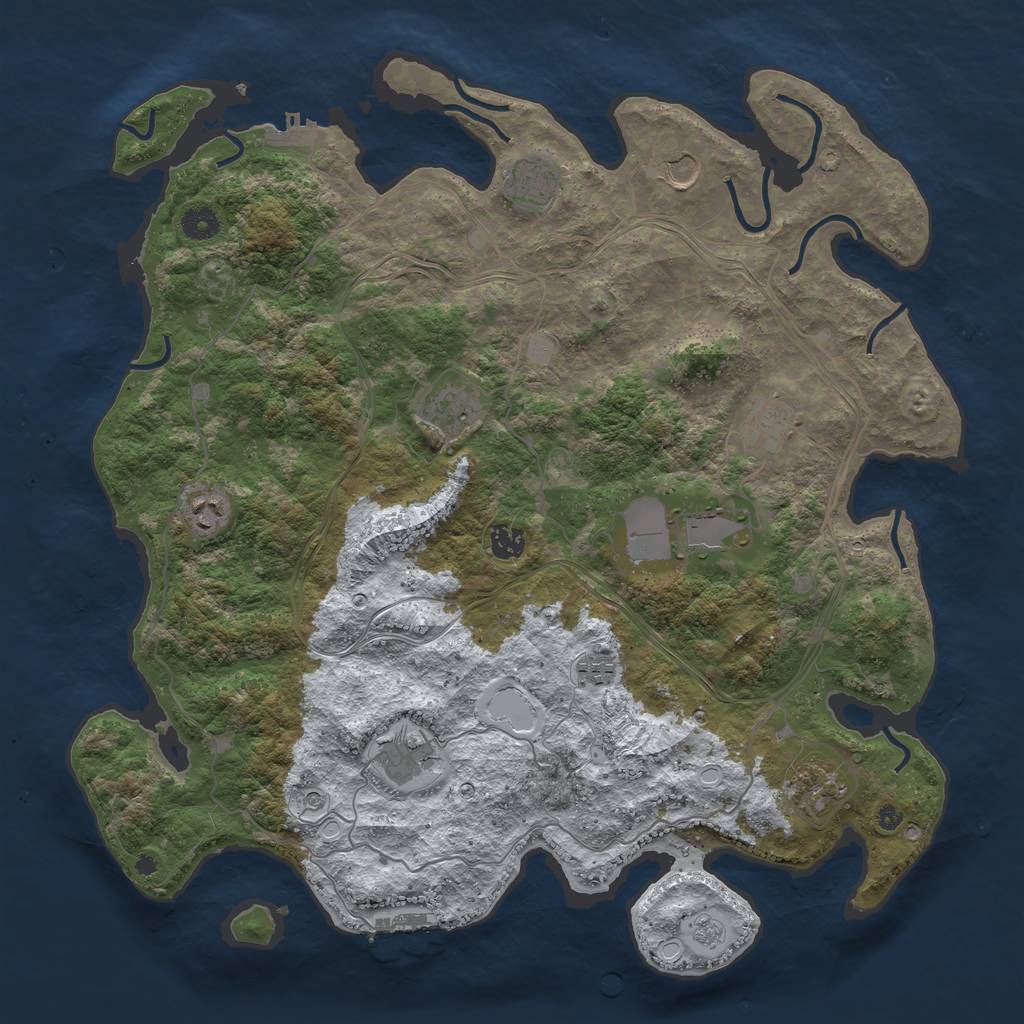 Rust Map: Procedural Map, Size: 4300, Seed: 1921392, 19 Monuments