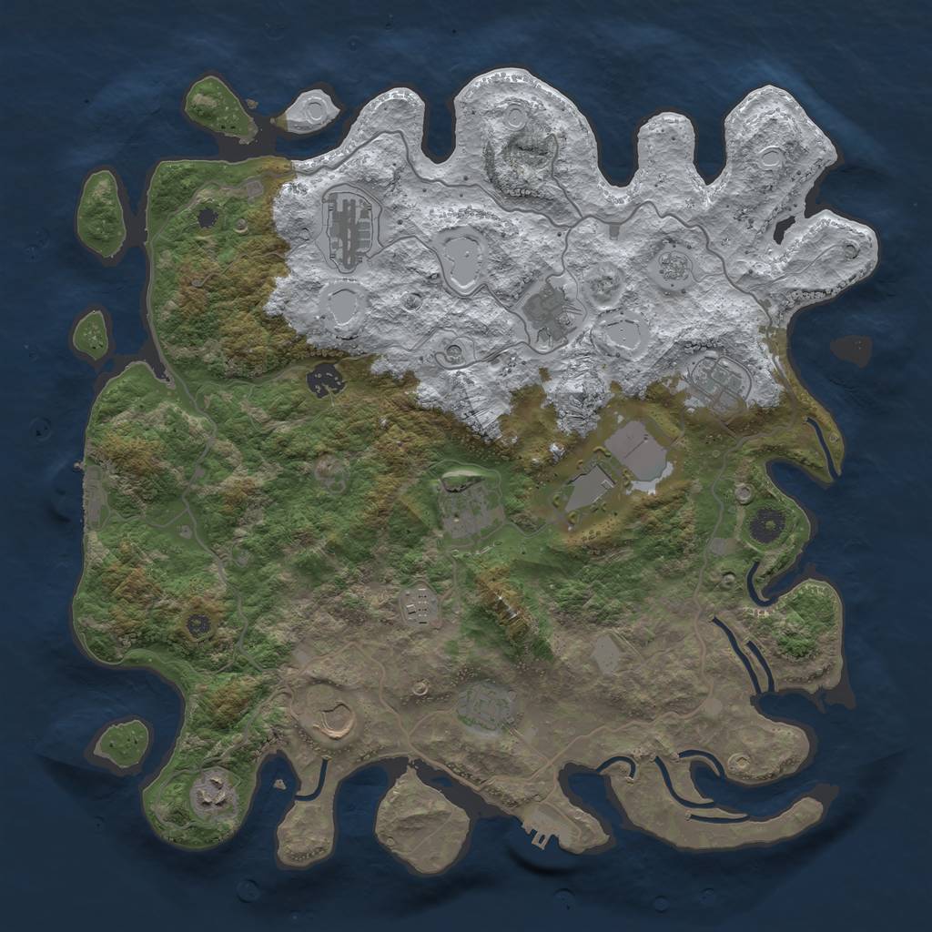Rust Map: Procedural Map, Size: 4000, Seed: 240729, 19 Monuments