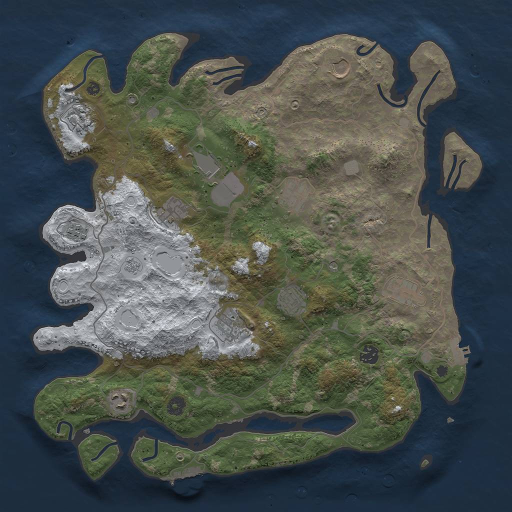 Rust Map: Procedural Map, Size: 4000, Seed: 16846464, 20 Monuments