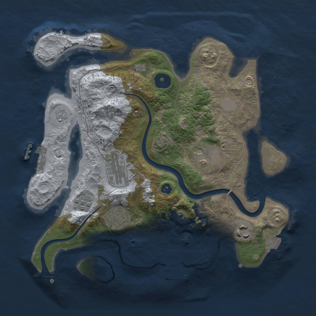 Rust Map: Procedural Map, Size: 3000, Seed: 1126791936, 11 Monuments