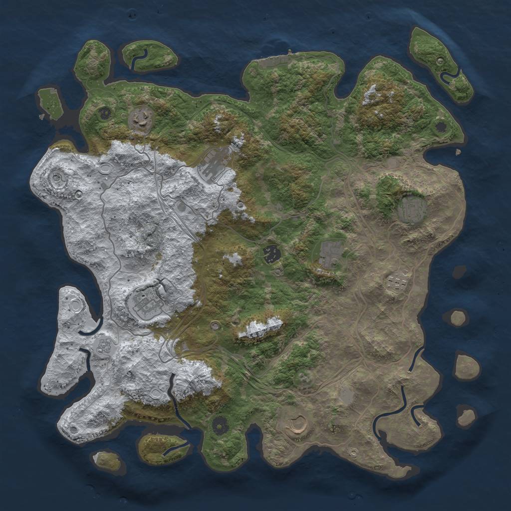 Rust Map: Procedural Map, Size: 4250, Seed: 2103221862, 16 Monuments