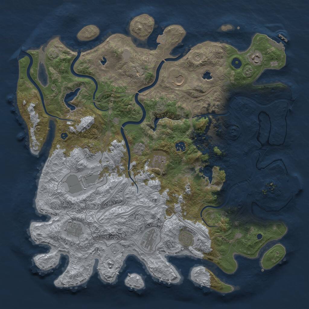 Rust Map: Procedural Map, Size: 4500, Seed: 202206251, 16 Monuments