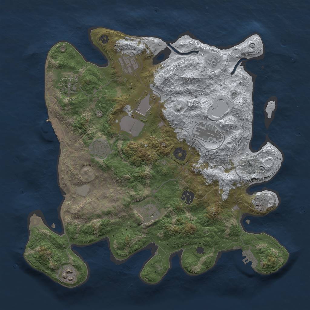 Rust Map: Procedural Map, Size: 3500, Seed: 1149564524, 17 Monuments