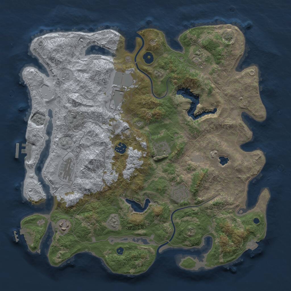 Rust Map: Procedural Map, Size: 4000, Seed: 894827812, 14 Monuments