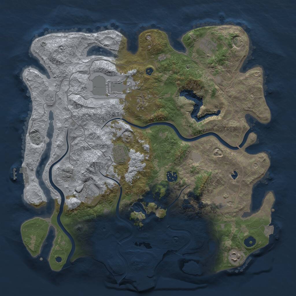 Rust Map: Procedural Map, Size: 4000, Seed: 894827812, 15 Monuments
