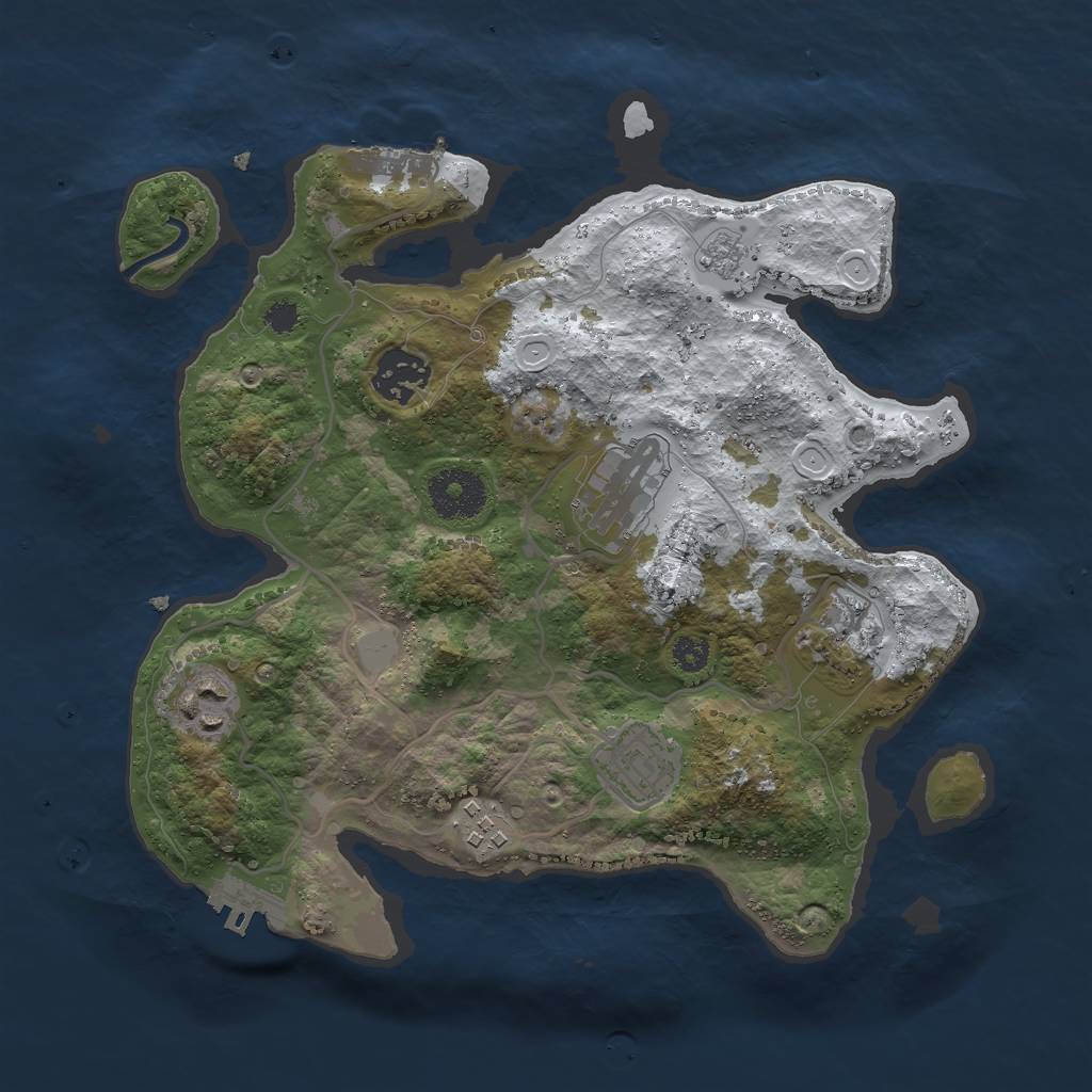 Rust Map: Procedural Map, Size: 3000, Seed: 21630, 14 Monuments