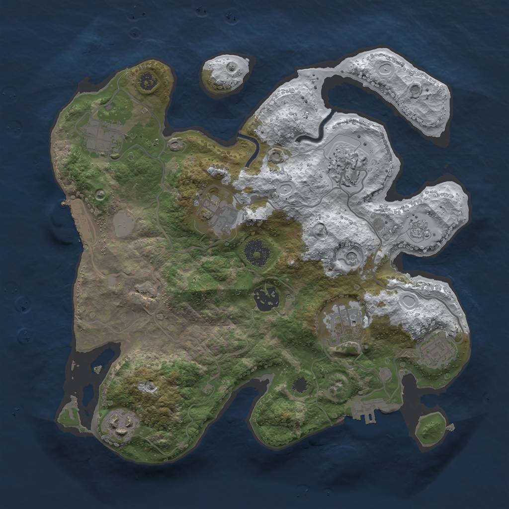 Rust Map: Procedural Map, Size: 3000, Seed: 1513950026, 16 Monuments