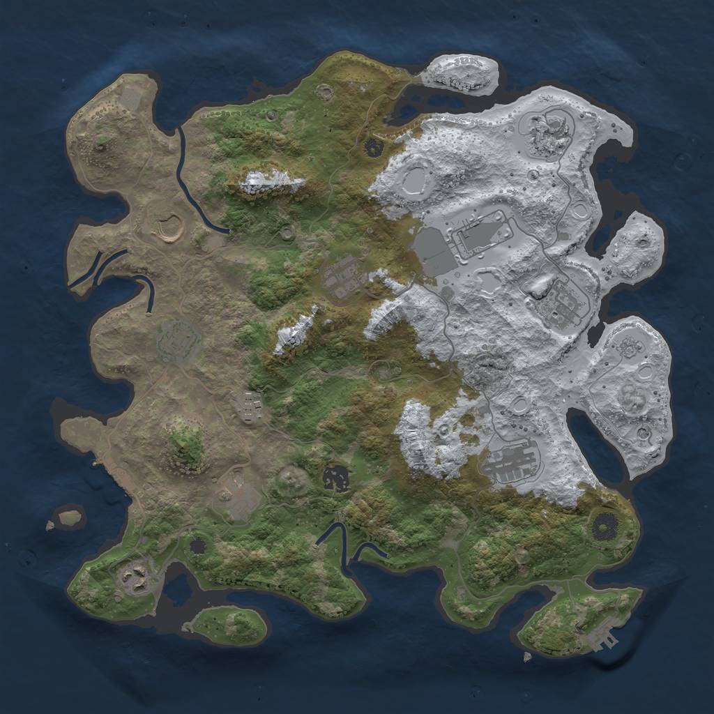 Rust Map: Procedural Map, Size: 3850, Seed: 1563787167, 20 Monuments