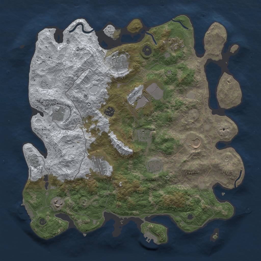 Rust Map: Procedural Map, Size: 4000, Seed: 304337560, 20 Monuments