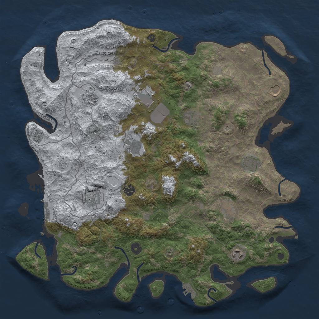 Rust Map: Procedural Map, Size: 4200, Seed: 745712461, 20 Monuments