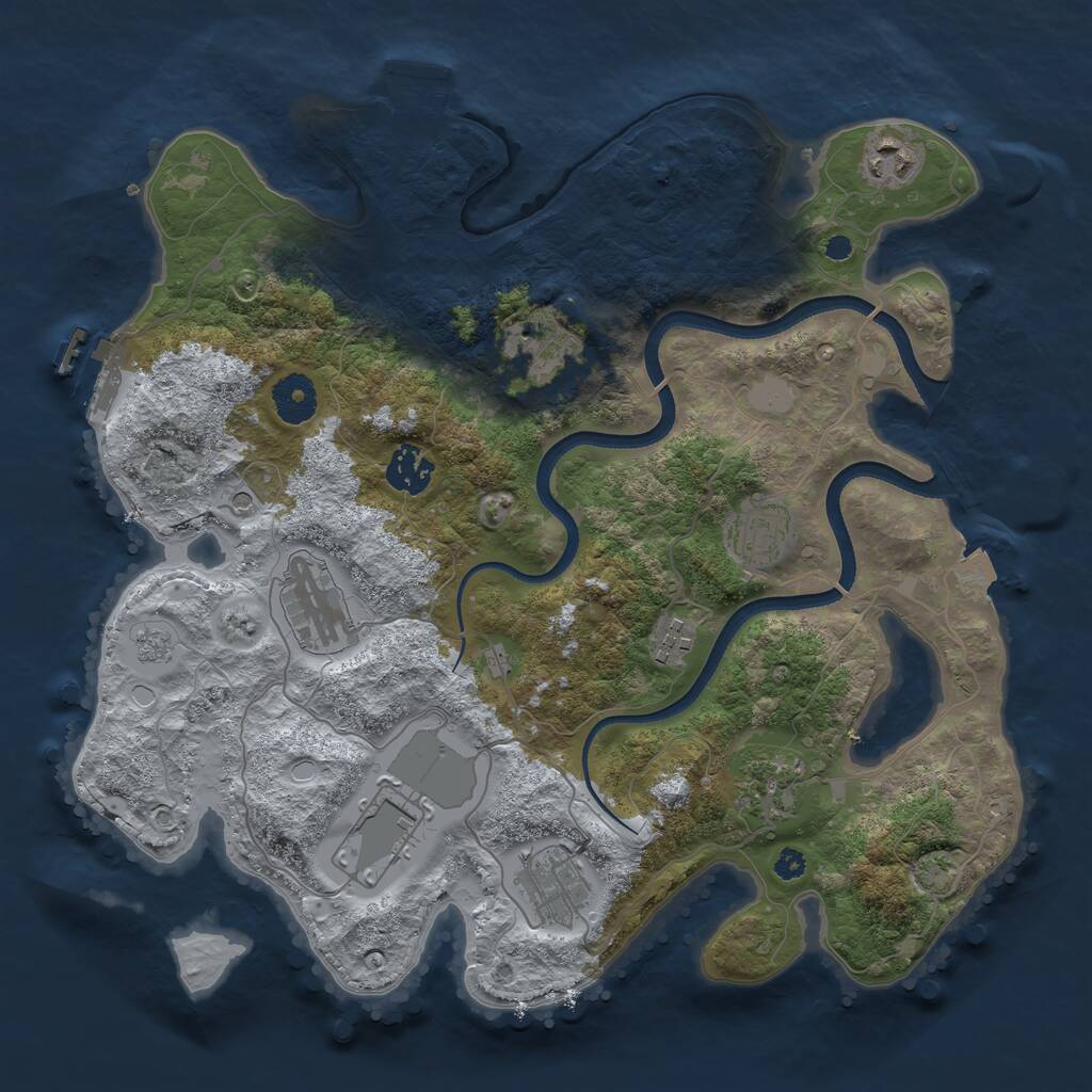 Rust Map: Procedural Map, Size: 3500, Seed: 949276147, 15 Monuments
