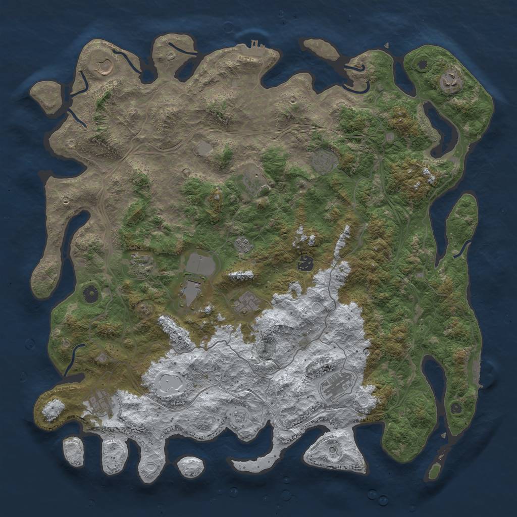 Rust Map: Procedural Map, Size: 4800, Seed: 480166579, 20 Monuments
