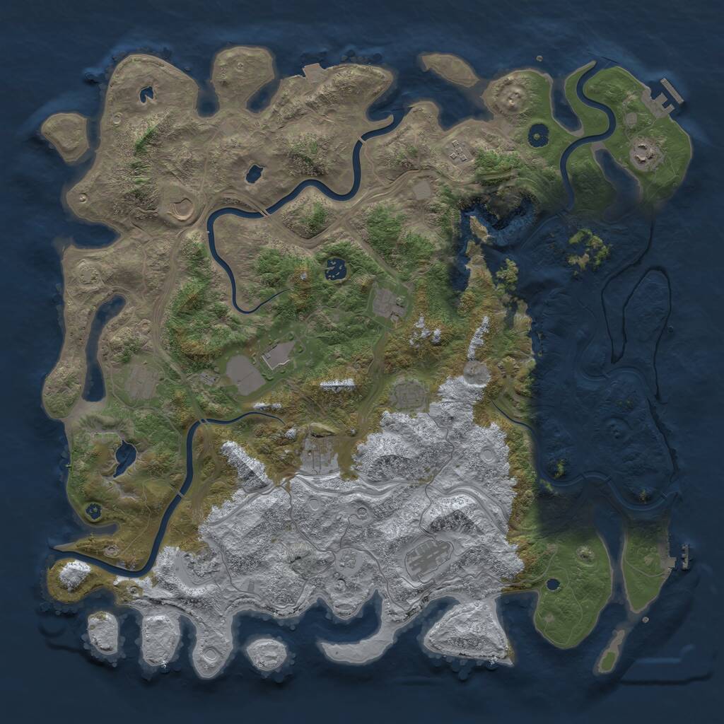 Rust Map: Procedural Map, Size: 4800, Seed: 480166579, 17 Monuments