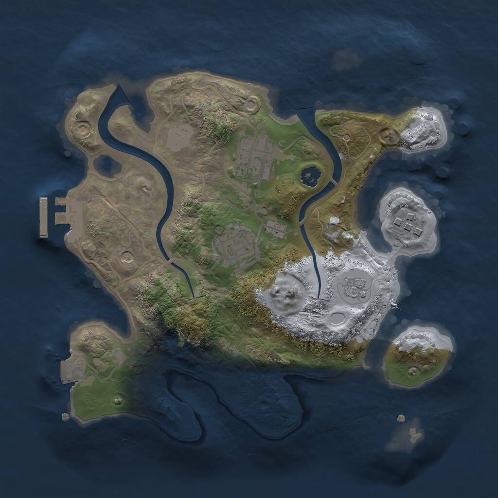 Rust Map: Procedural Map, Size: 2500, Seed: 88512941, 7 Monuments