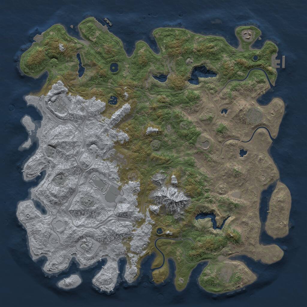 Rust Map: Procedural Map, Size: 5000, Seed: 62626262, 16 Monuments