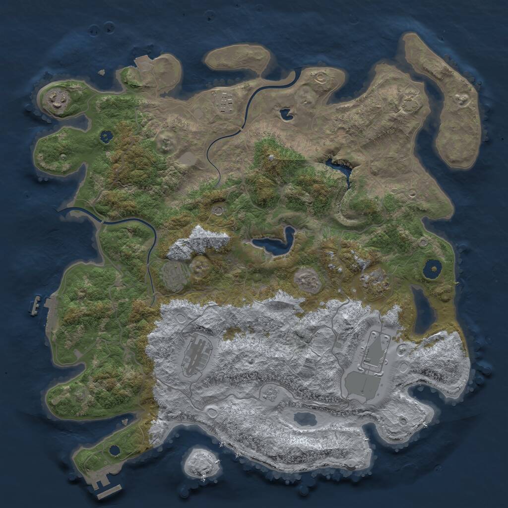 Rust Map: Procedural Map, Size: 4000, Seed: 312027416, 12 Monuments