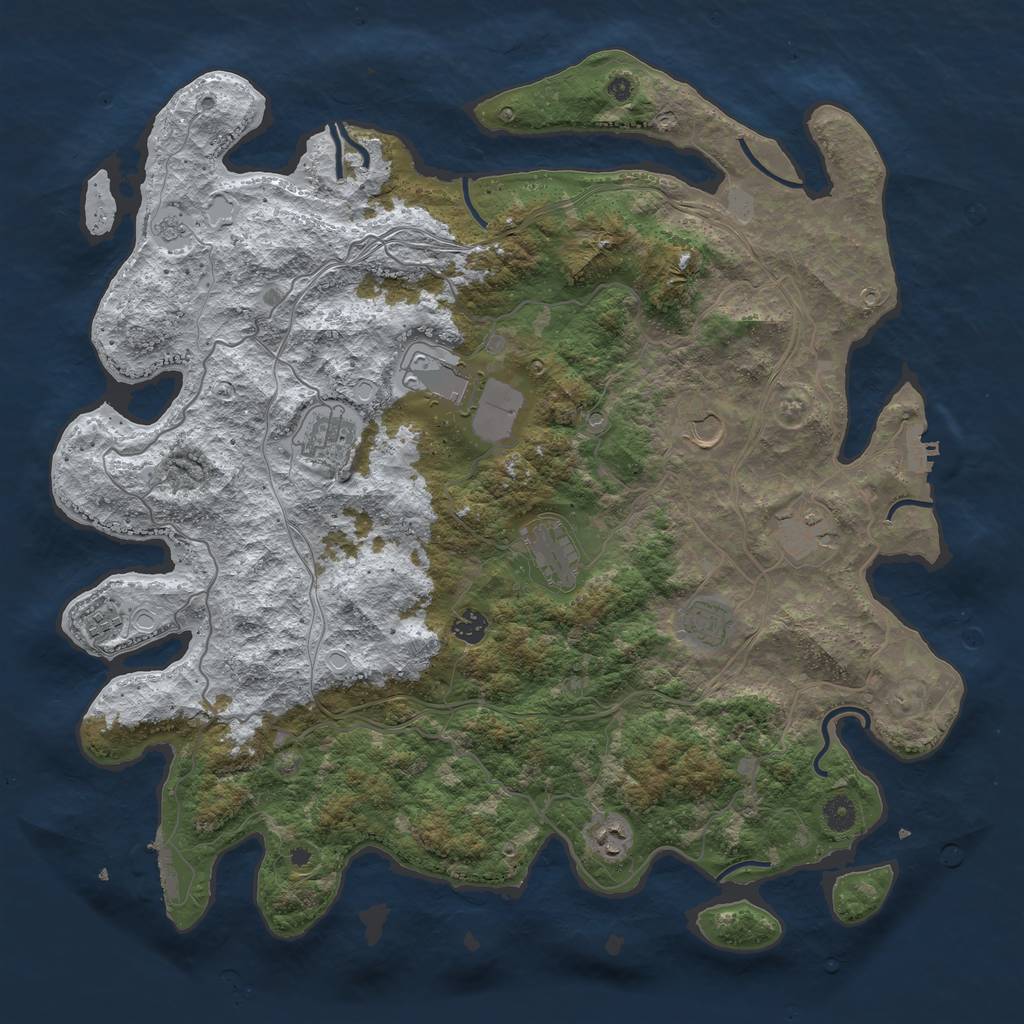 Rust Map: Procedural Map, Size: 4500, Seed: 14810743, 18 Monuments