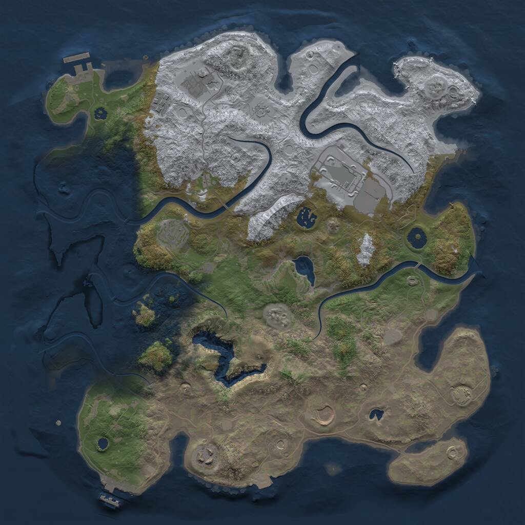 Rust Map: Procedural Map, Size: 4000, Seed: 53435342, 13 Monuments