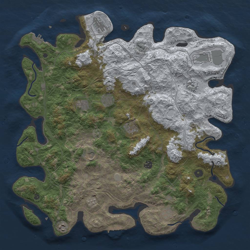 Rust Map: Procedural Map, Size: 4500, Seed: 7131181, 20 Monuments