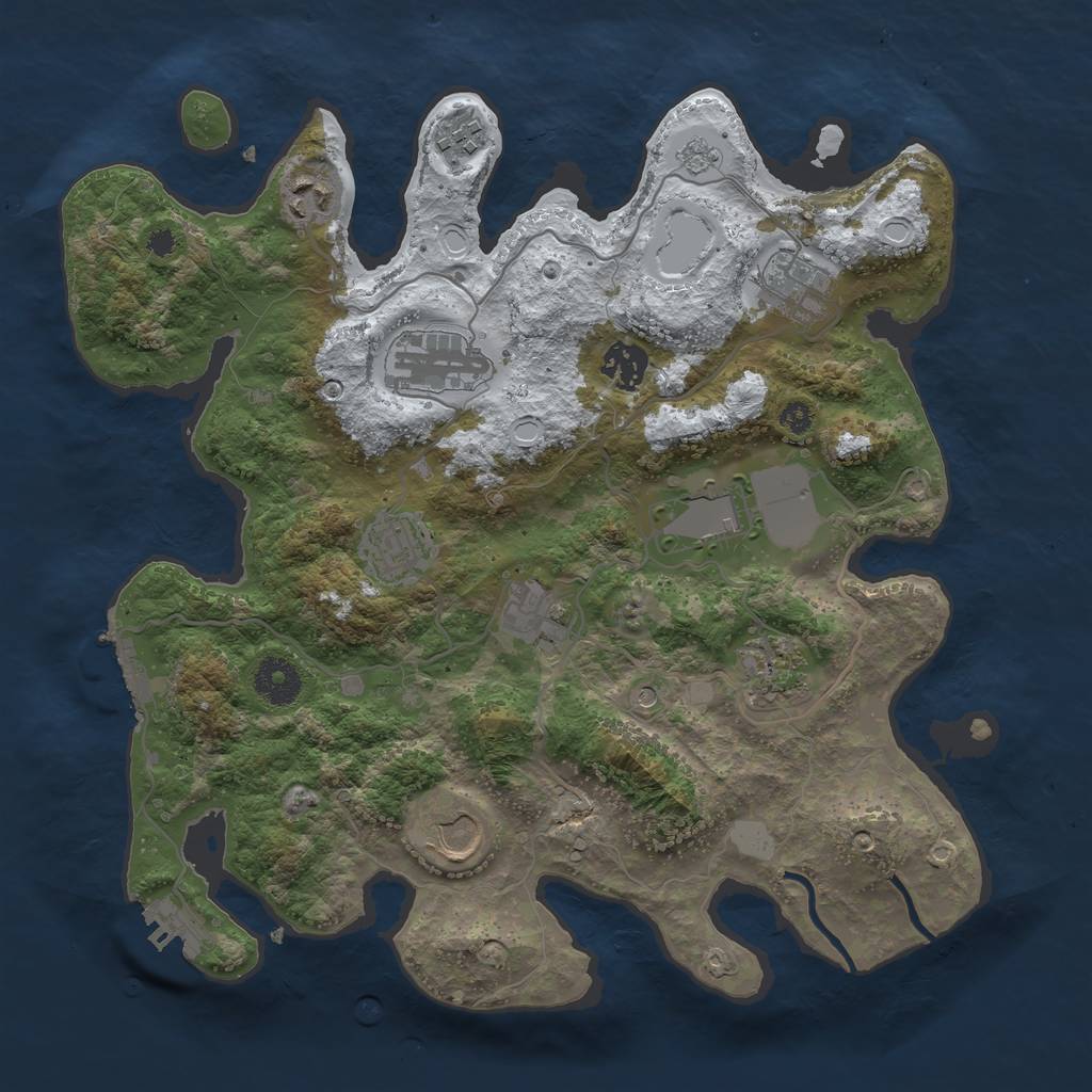 Rust Map: Procedural Map, Size: 3500, Seed: 543435644, 19 Monuments