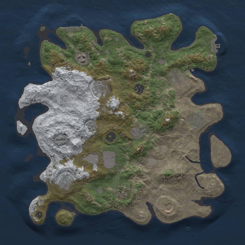 Rust Map: Procedural Map, Size: 3700, Seed: 685037815, 20 Monuments