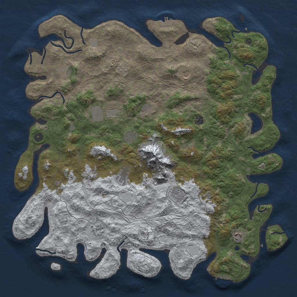 Rust Map: Procedural Map, Size: 5000, Seed: 58963214, 20 Monuments