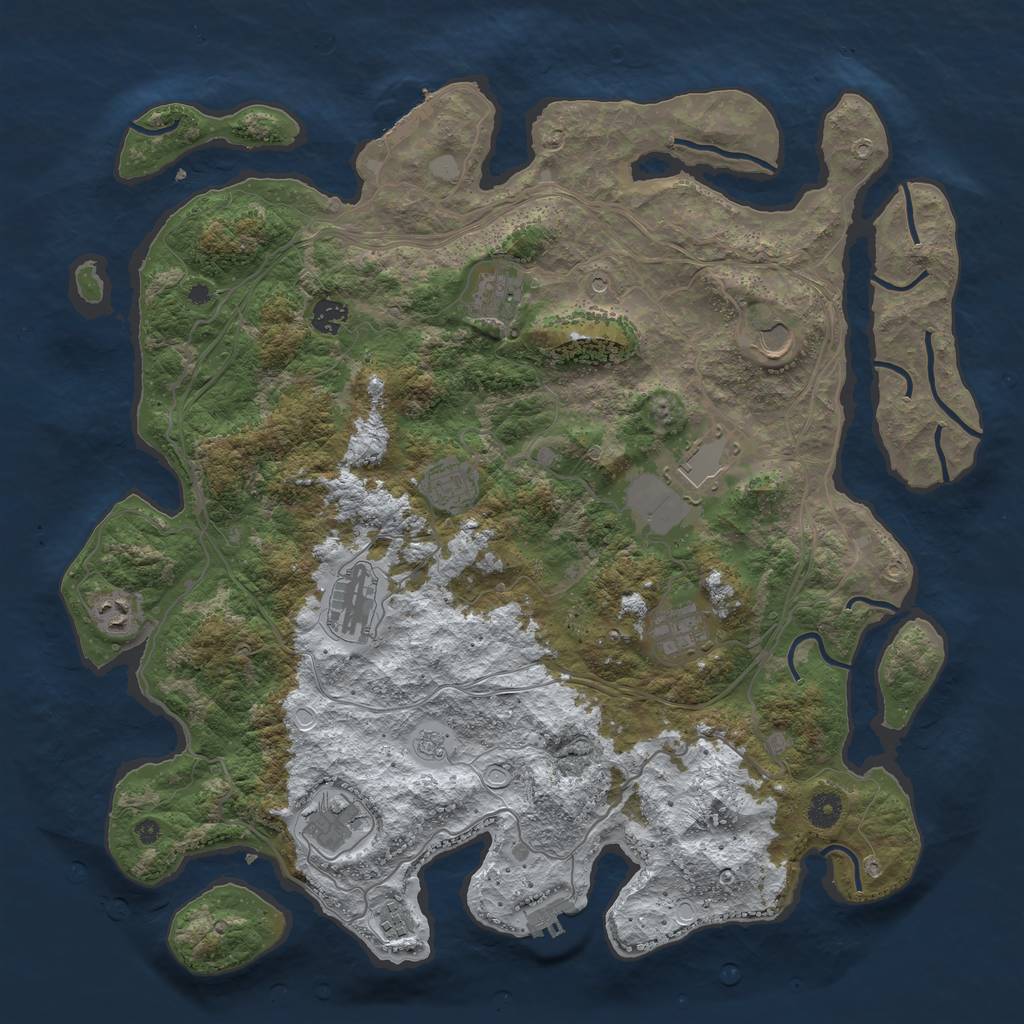 Rust Map: Procedural Map, Size: 4350, Seed: 1348367865, 19 Monuments