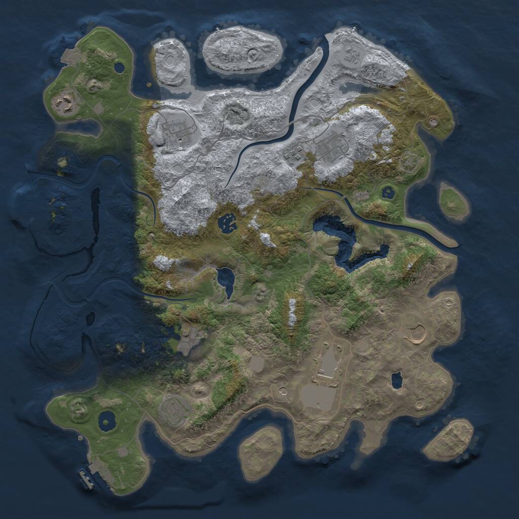 Rust Map: Procedural Map, Size: 4000, Seed: 9937542, 15 Monuments