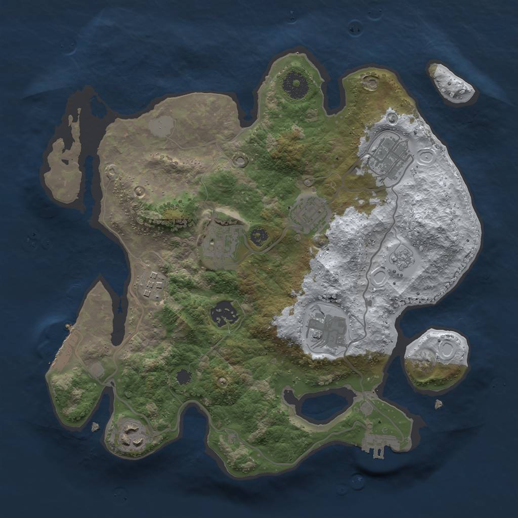 Rust Map: Procedural Map, Size: 3000, Seed: 11447, 15 Monuments