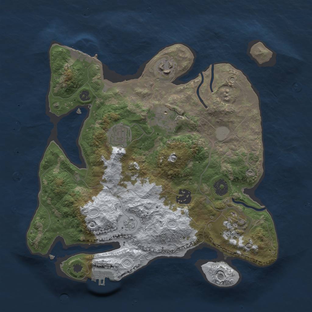 Rust Map: Procedural Map, Size: 3000, Seed: 3442221, 13 Monuments