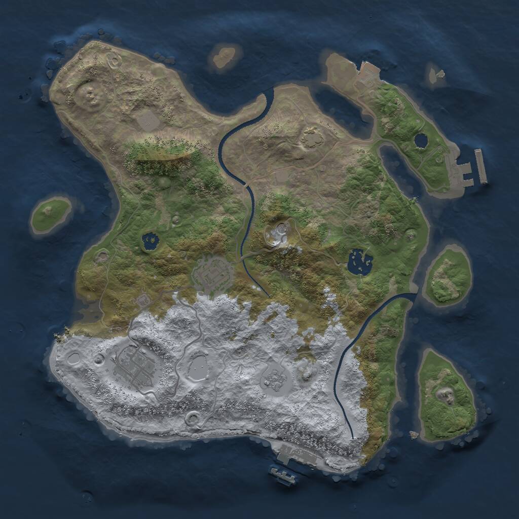 Rust Map: Procedural Map, Size: 3000, Seed: 8094, 9 Monuments