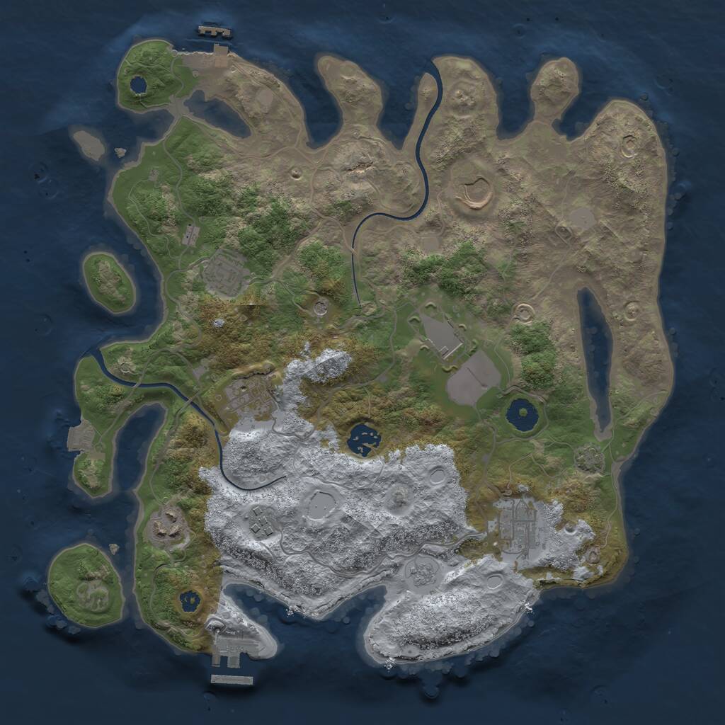 Rust Map: Procedural Map, Size: 3500, Seed: 220625, 14 Monuments