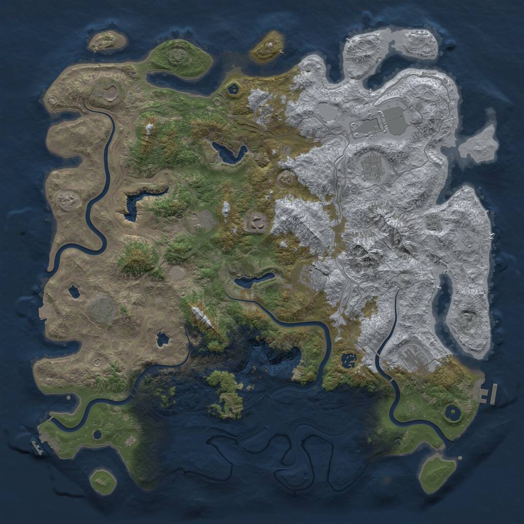 Rust Map: Procedural Map, Size: 5000, Seed: 508608708, 17 Monuments