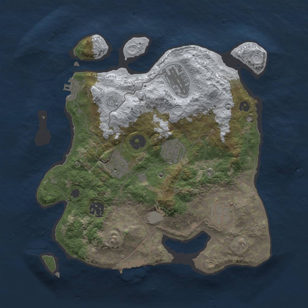Rust Map: Procedural Map, Size: 3000, Seed: 943, 13 Monuments