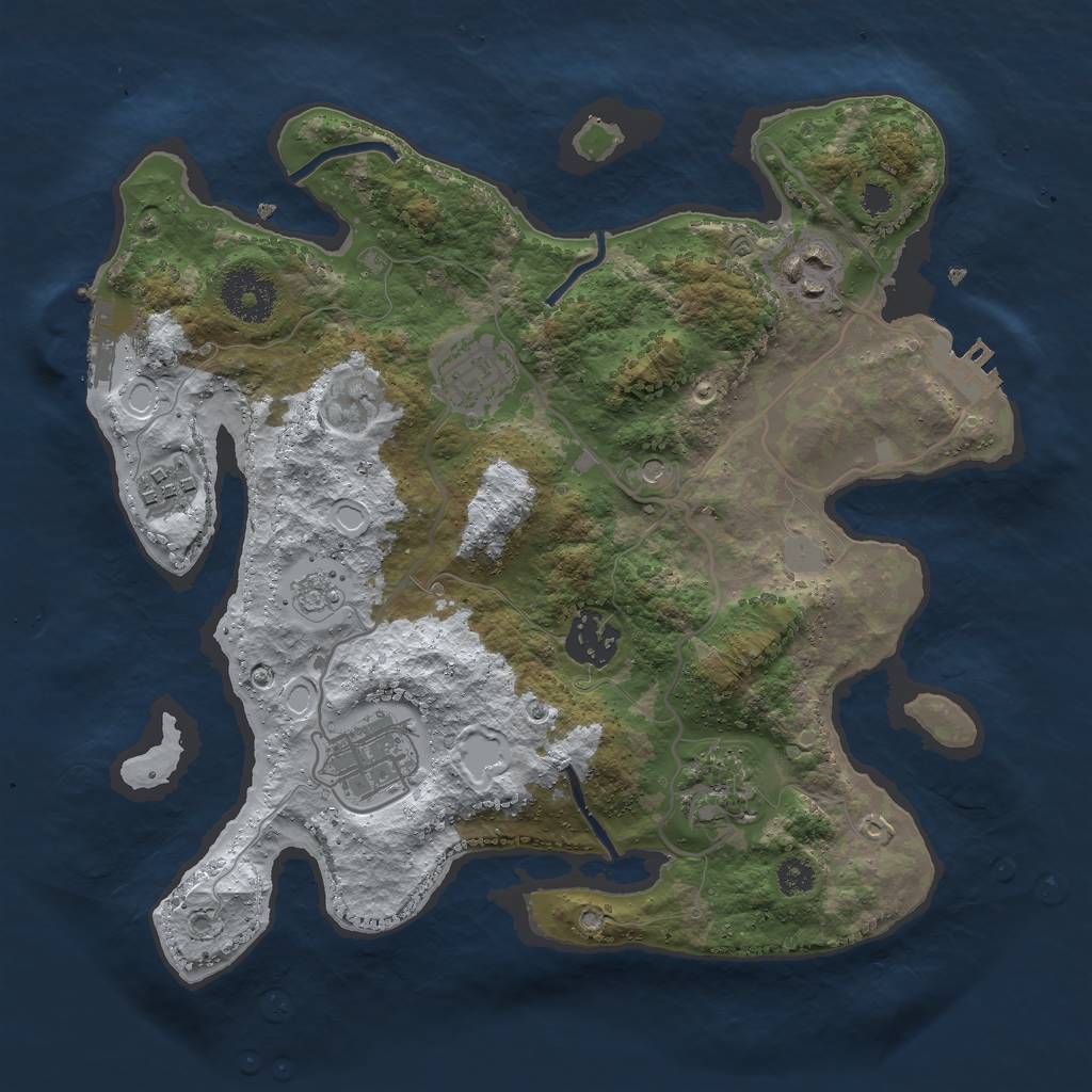 Rust Map: Procedural Map, Size: 3000, Seed: 19846, 15 Monuments