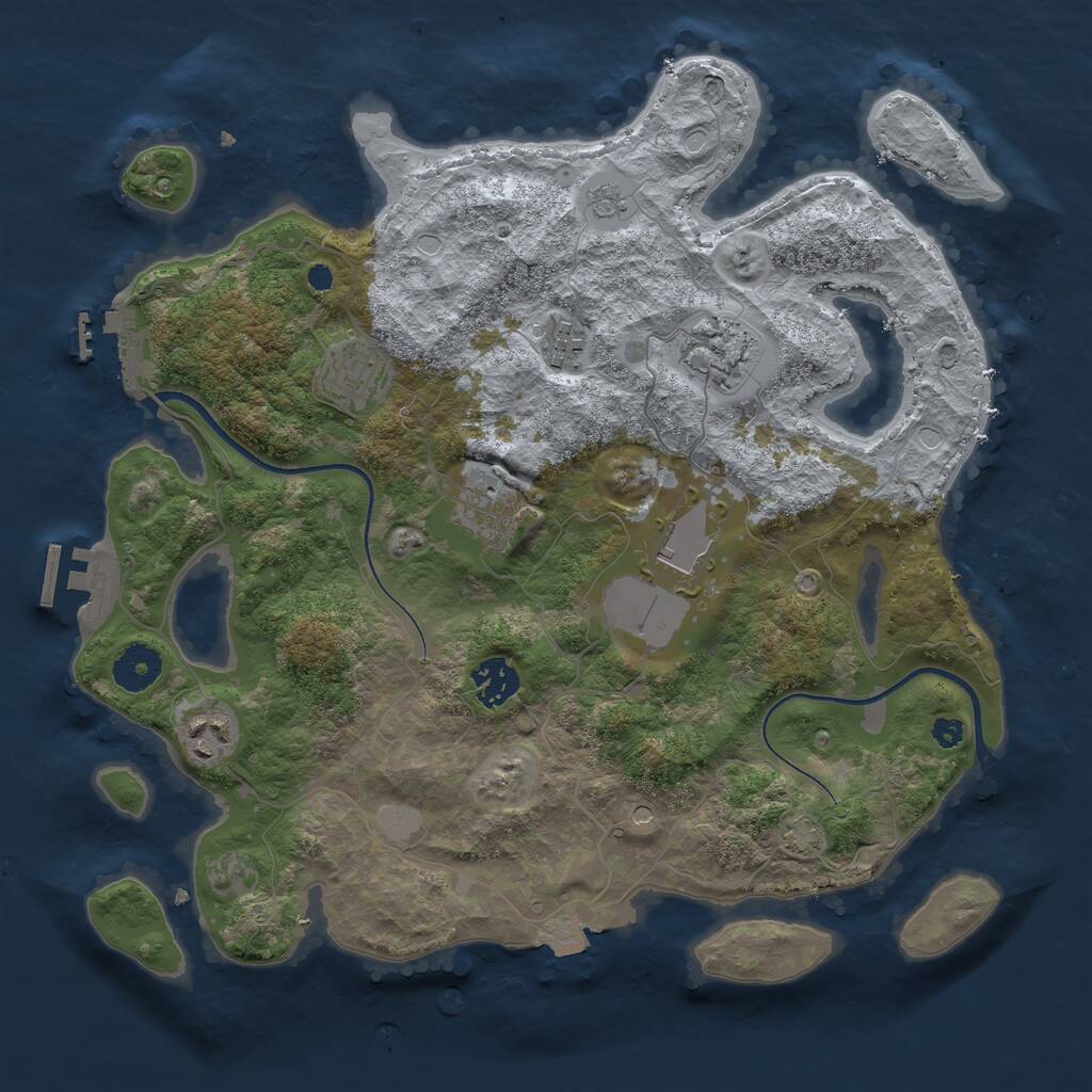 Rust Map: Procedural Map, Size: 3500, Seed: 12042020, 13 Monuments