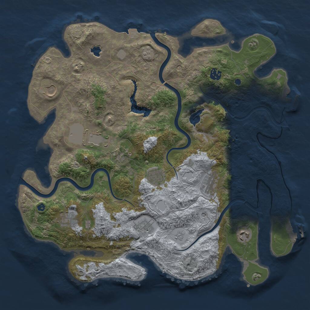 Rust Map: Procedural Map, Size: 4000, Seed: 2089038789, 16 Monuments