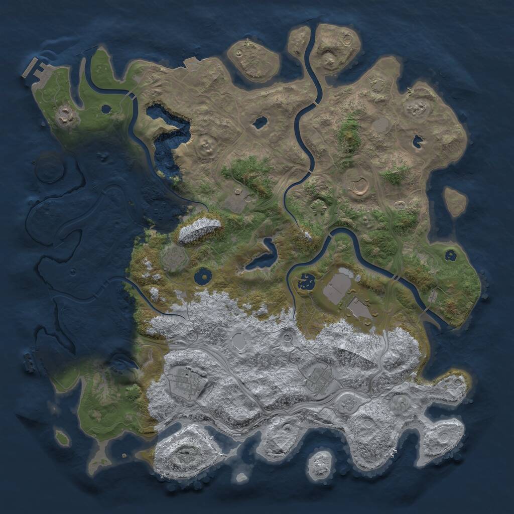 Rust Map: Procedural Map, Size: 4500, Seed: 1225, 15 Monuments